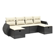 vidaXL Poly Rattan Large Sofa Set in Black