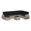 vidaXL Poly Rattan Large Sofa Set in Gray