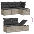 vidaXL 6 Piece Poly Rattan Large Sofa Set in Gray