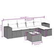 vidaXL 6 Piece Poly Rattan Large Sofa Set in Gray