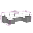 vidaXL 6 Piece Poly Rattan Large Sofa Set in Black