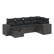 vidaXL 6 Piece Poly Rattan Large Sofa Set in Black