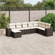 vidaXL 8 Piece Poly Rattan Large Sofa Set in Brown