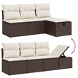 vidaXL 8 Piece Poly Rattan Large Sofa Set in Brown