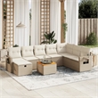 vidaXL 9 Piece Steel Sofa Set in Beige