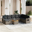 vidaXL 9 Piece Solid Acacia Wood Sofa Set in Gray