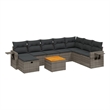 vidaXL 9 Piece Solid Acacia Wood Sofa Set in Gray