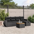 vidaXL 6 Piece Steel Sofa Set in Black