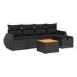 vidaXL 6 Piece Steel Sofa Set in Black