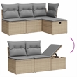 vidaXL 6 Piece Poly Rattan Standard Sofa Set in Beige