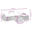vidaXL 6 Piece Poly Rattan Standard Sofa Set in Beige