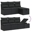 vidaXL 8 Piece Poly Rattan Sofa Set in Black