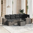 vidaXL Poly Rattan Large Sofa Set in Gray