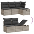 vidaXL Poly Rattan Large Sofa Set in Gray