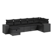 vidaXL 7 Piece Poly Rattan Large Sofa Set in Black