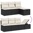vidaXL 8 Piece Poly Rattan Sofa Set in Black