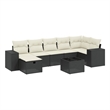 vidaXL 8 Piece Poly Rattan Sofa Set in Black