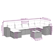 vidaXL 8 Piece Poly Rattan Small Sofa Set in Beige