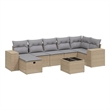 vidaXL 8 Piece Poly Rattan Small Sofa Set in Beige
