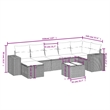vidaXL 8 Piece Poly Rattan Sofa Set in Gray