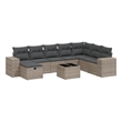 vidaXL 9 Piece Poly Rattan Sofa Set in Gray