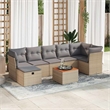 vidaXL 8 Piece Solid Acacia Wood Sofa Set in Beige