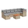 vidaXL 8 Piece Solid Acacia Wood Sofa Set in Beige