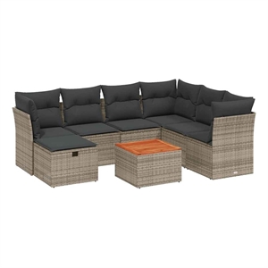 vidaXL 8 Piece Poly Rattan Patio Sofa Set