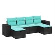 vidaXL Poly Rattan Large Sofa Set in Black