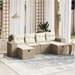 vidaXL Poly Rattan Large Sofa Set in Beige