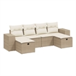 vidaXL Poly Rattan Large Sofa Set in Beige