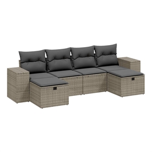 vidaXL Poly Rattan Medium Sofa Set in Gray