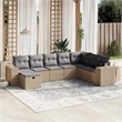 vidaXL 8 Piece Poly Rattan Large Sofa Set in Beige