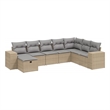 vidaXL 8 Piece Poly Rattan Large Sofa Set in Beige