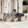 vidaXL 8 Piece Steel Sofa Set in Gray/Beige
