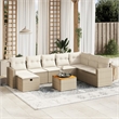 vidaXL Solid Acacia Wood Sofa Set in Beige