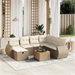 vidaXL 8 Piece Solid Acacia Wood Sofa Set in Beige