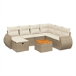 vidaXL 8 Piece Solid Acacia Wood Sofa Set in Beige