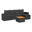 vidaXL Poly Rattan Large Sofa Set in Black