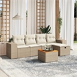 vidaXL 6 Piece Poly Rattan Sofa Set in Beige