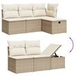 vidaXL 6 Piece Poly Rattan Sofa Set in Beige