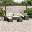 vidaXL 8 Piece Steel Small Sofa Set in Black