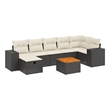 vidaXL 8 Piece Steel Small Sofa Set in Black