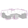 vidaXL 8 Piece Solid Acacia Wood Small Sofa Set in Black