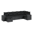 vidaXL 8 Piece Solid Acacia Wood Small Sofa Set in Black