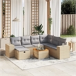vidaXL 8 Piece Solid Acacia Wood Sofa Set in Beige