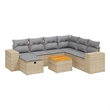 vidaXL 8 Piece Solid Acacia Wood Sofa Set in Beige