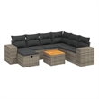 vidaXL 8 Piece Solid Acacia Wood Sofa Set in Gray