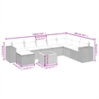 vidaXL 9 Piece Steel Sofa Set in Gray/Beige