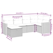 vidaXL 6 Piece Poly Rattan Small Sofa Set in Black